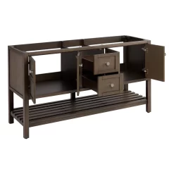 60" Olsen Double Console Vanity For Rectangular Undermount Sinks - Ash Brown -Home-Bathroom 450454 olsen vanity ash brown 60 open MV70 scaled