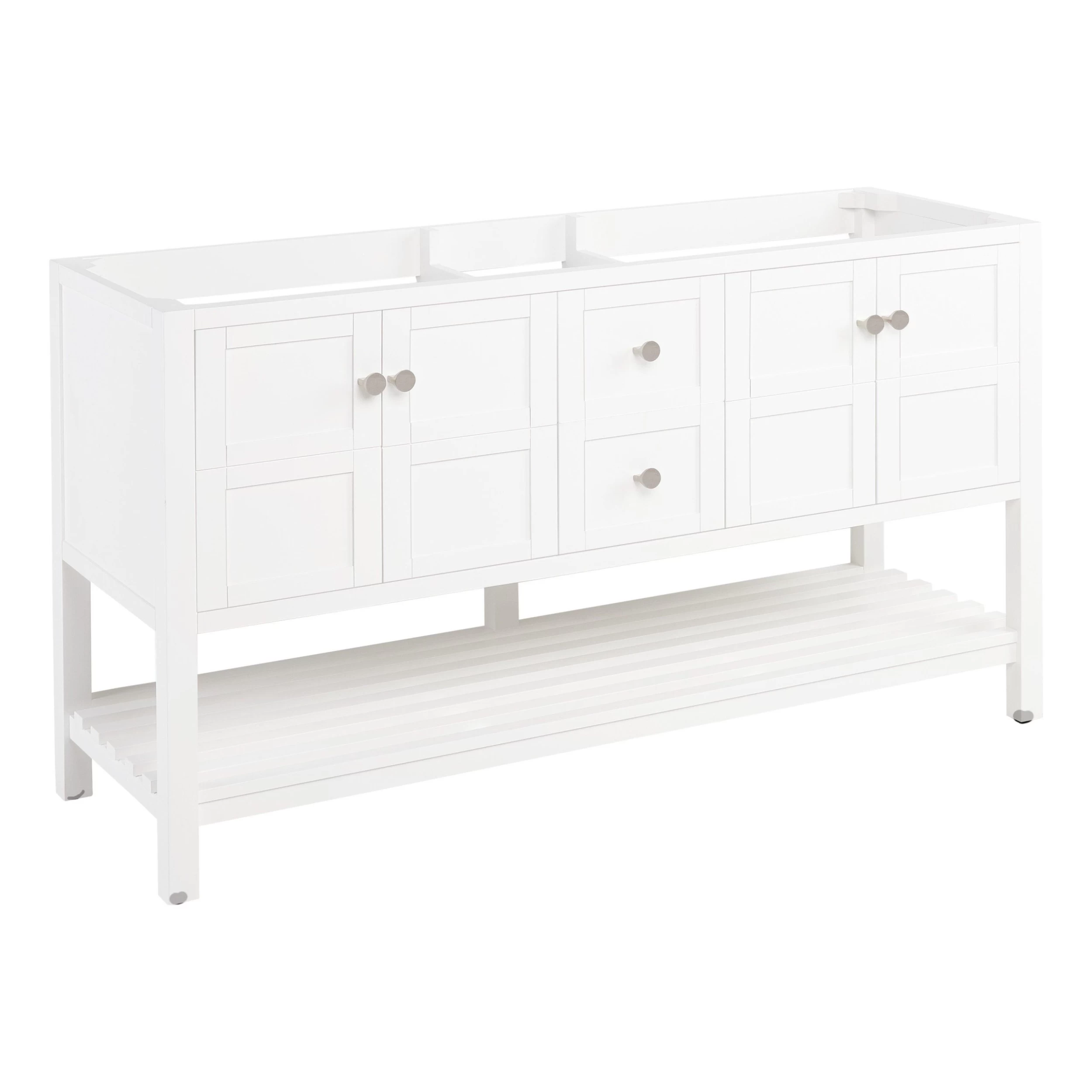 60" Olsen Double Console Vanity Undermount Sinks - Soft White 3 60" Olsen Double Console Vanity Undermount Sinks - Soft White - Image 3