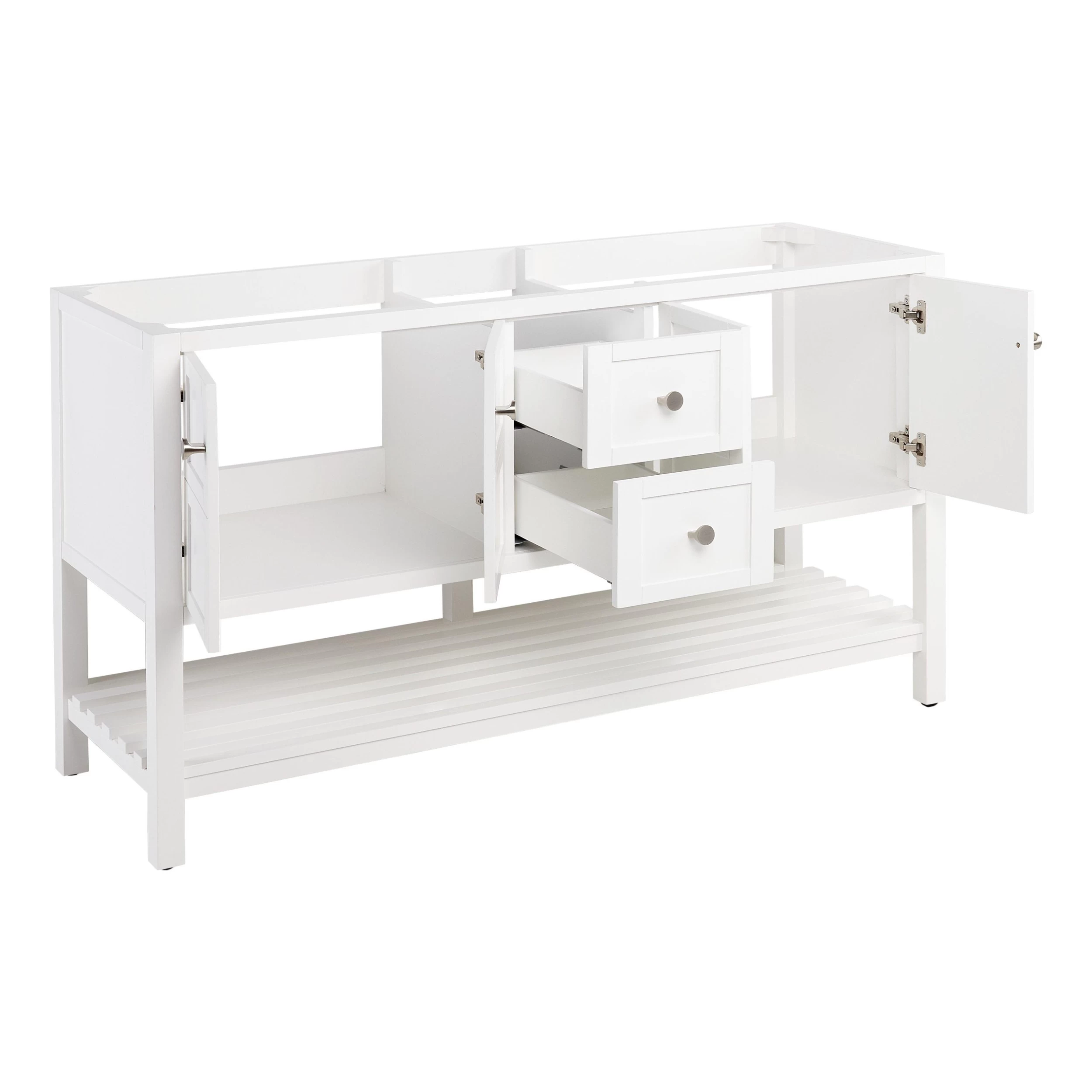60" Olsen Double Console Vanity Undermount Sinks - Soft White 4 60" Olsen Double Console Vanity Undermount Sinks - Soft White - Image 4