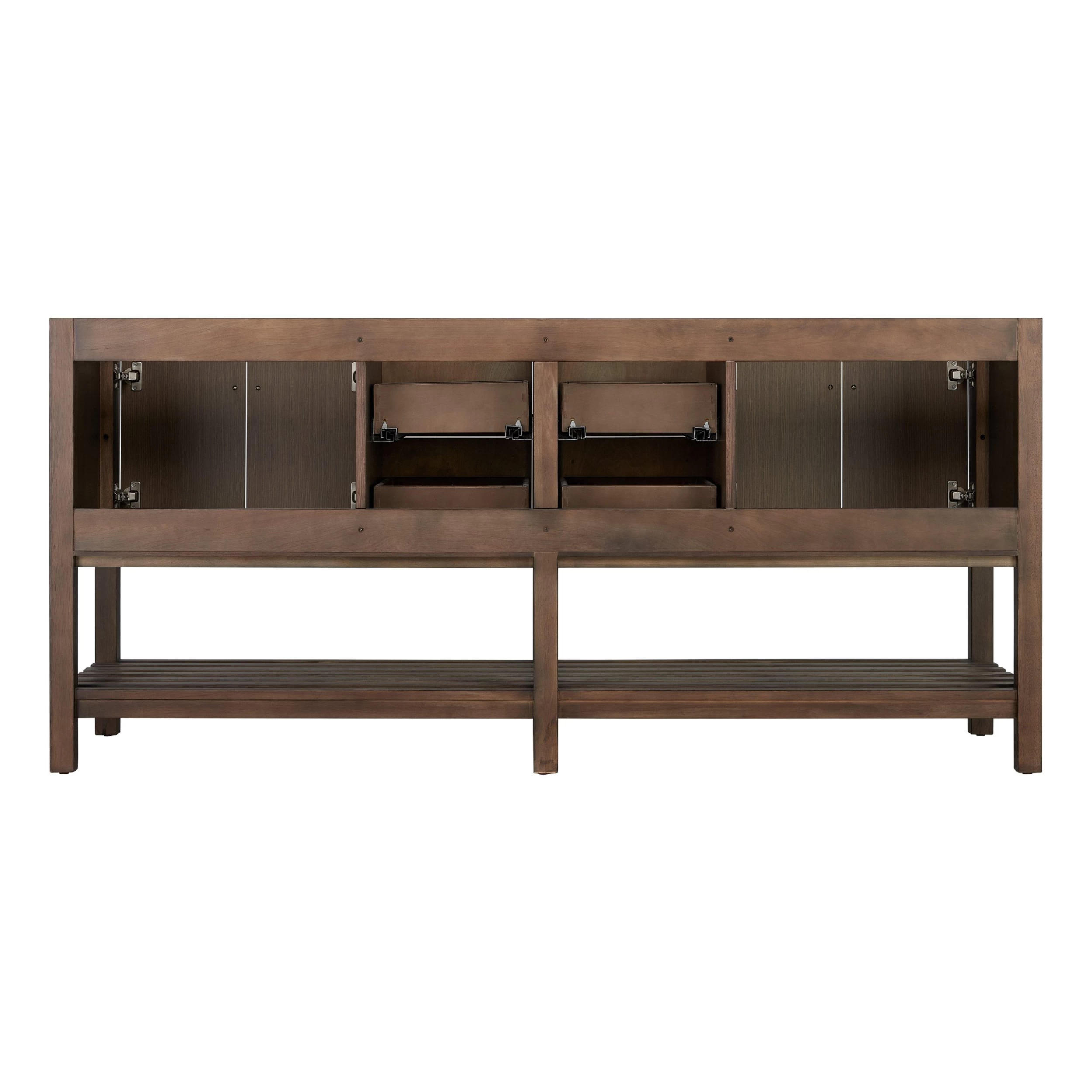 72" Olsen Double Console Vanity Undermount Sinks - Ash Brown 6 72" Olsen Double Console Vanity Undermount Sinks - Ash Brown - Image 6