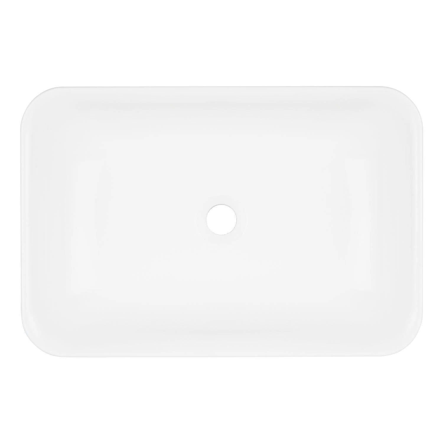 Resser Rectangular Semi-Recessed Sink - White 4 Resser Rectangular Semi-Recessed Sink - White - Image 4
