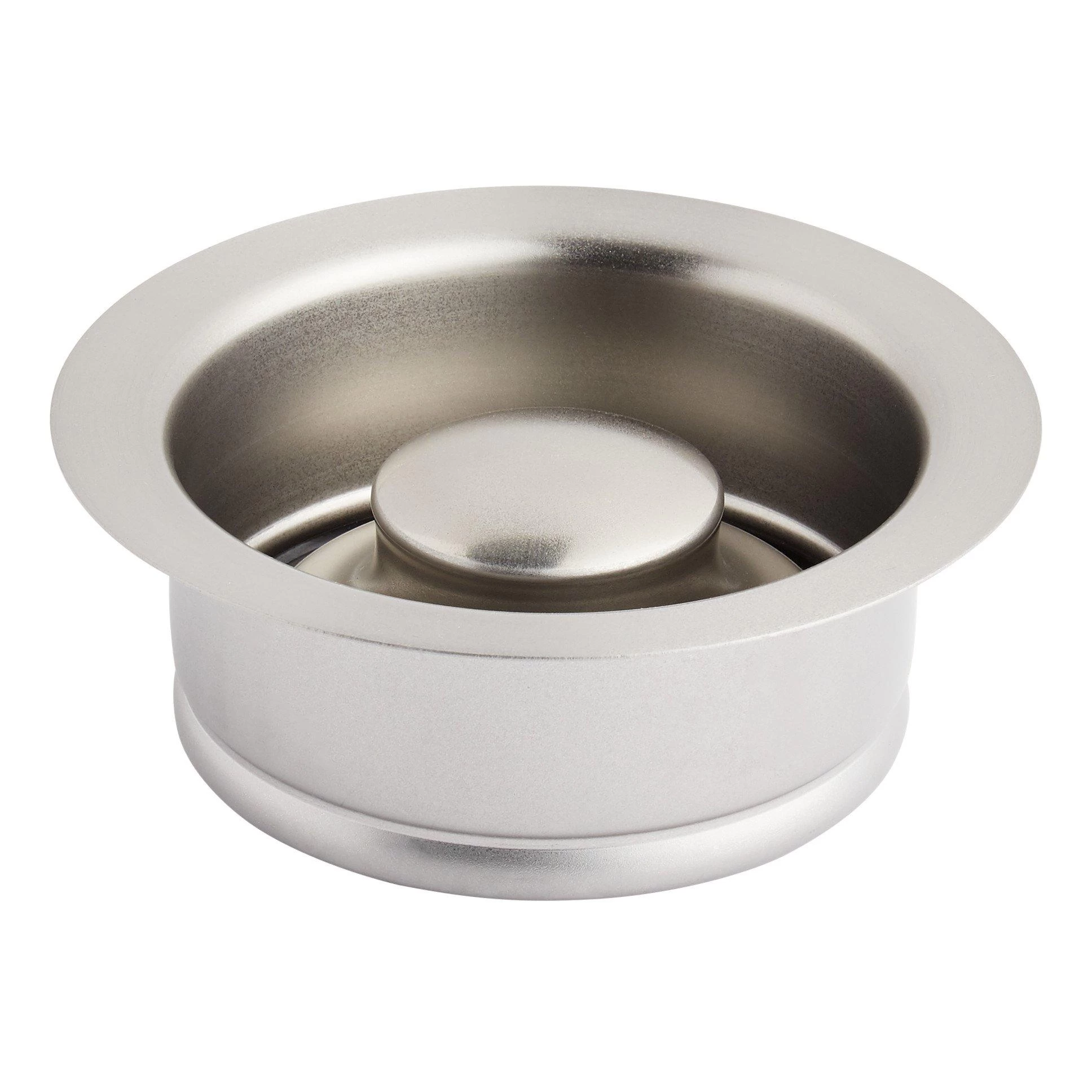 3 1/2" Stainless Steel, Kitchen Garbage Disposal Flange And Stopper - Pewter Finish 1 3 1/2" Stainless Steel, Kitchen Garbage Disposal Flange And Stopper - Pewter Finish