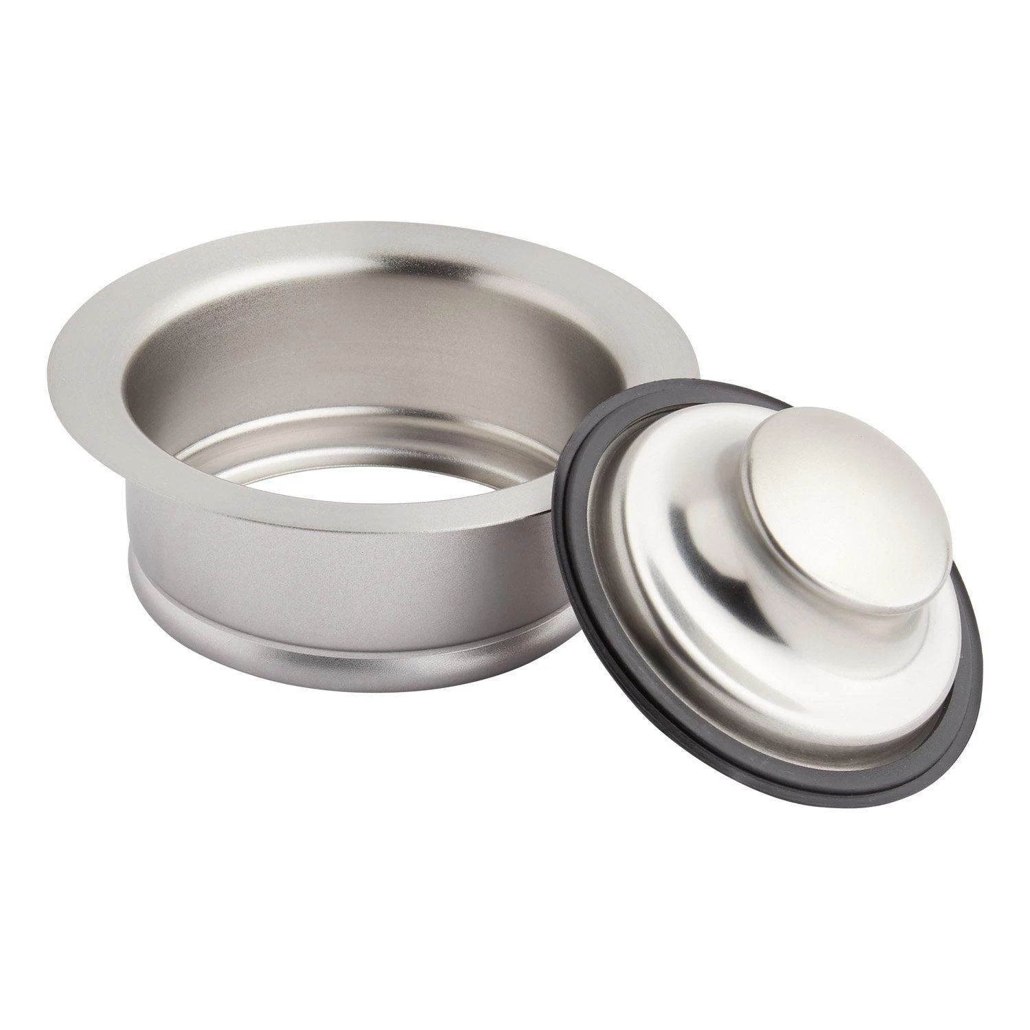 3 1/2" Stainless Steel, Kitchen Garbage Disposal Flange And Stopper - Pewter Finish 2 3 1/2" Stainless Steel, Kitchen Garbage Disposal Flange And Stopper - Pewter Finish - Image 2