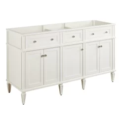 60" Elmdale Double Vanity - White - Vanity Cabinet Only