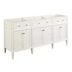 72" Elmdale Double Vanity For Undermount Sinks - White -Home-Bathroom 454012 elmdale vanity soft white 72 no top angle MV60 scaled