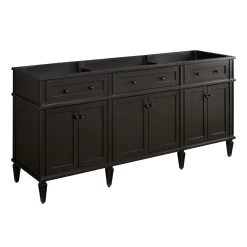 72" Elmdale Double Vanity - Charcoal Black - Vanity Cabinet Only