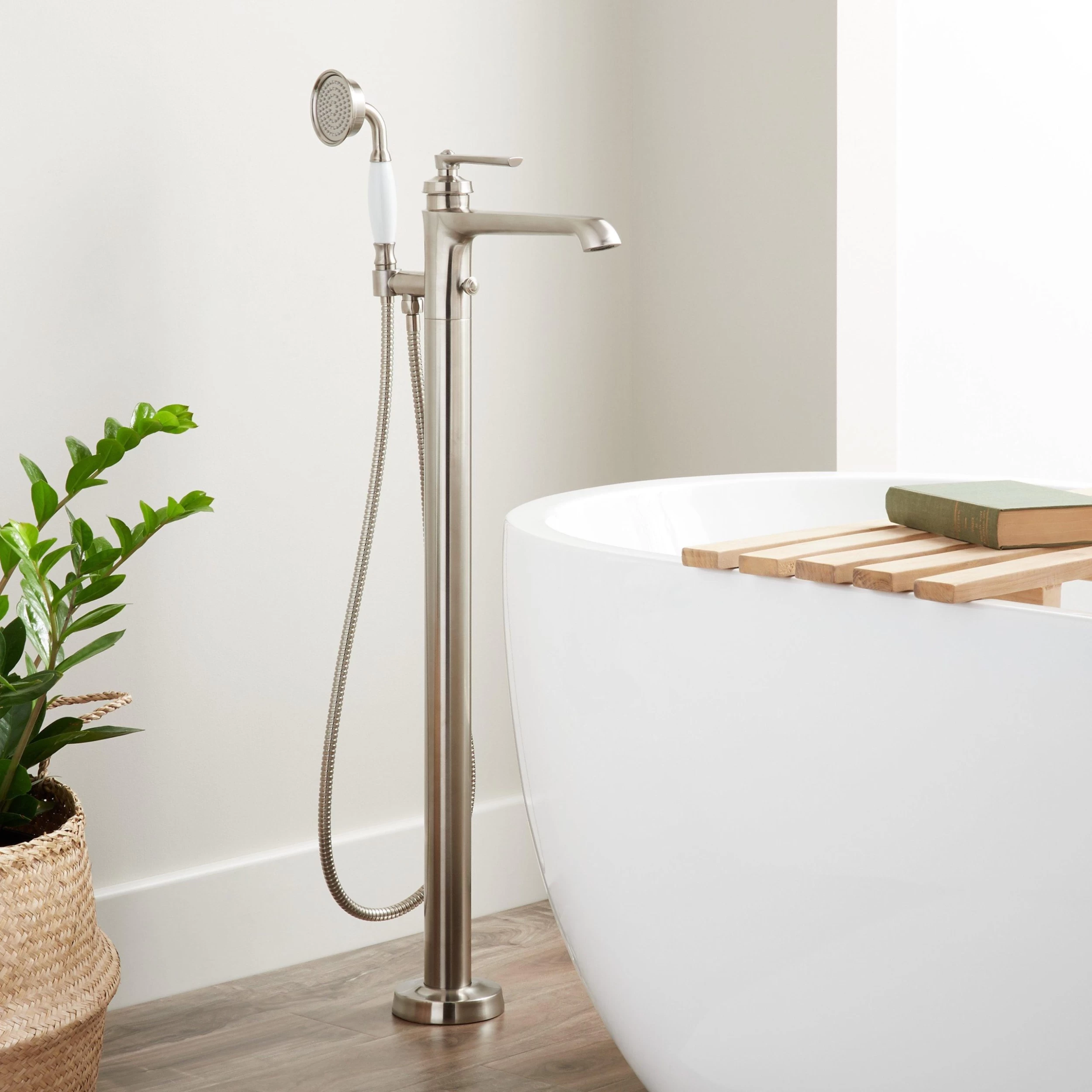 Cooper Freestanding Tub Filler With Hand Shower 1 Cooper Freestanding Tub Filler With Hand Shower