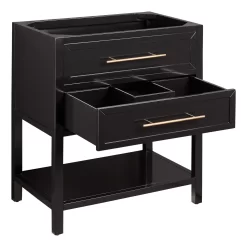 30" Robertson Console Vanity For Rectangular Undermount Sink - Black -Home-Bathroom 457682 robertson vanity black 30 no top open MV70 1