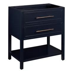 30" Robertson Console Vanity For Rectangular Undermount Sink - Midnight Navy Blue -Home-Bathroom 457683 robertson vanity midnight navy blue 30 no top angle MV60