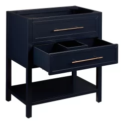 30" Robertson Console Vanity For Rectangular Undermount Sink - Midnight Navy Blue -Home-Bathroom 457683 robertson vanity midnight navy blue 30 no top open MV70