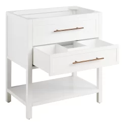 30" Robertson Console Vanity For Rectangular Undermount Sink - Bright White -Home-Bathroom 457684 robertson vanity white 30 no top open MV70 1
