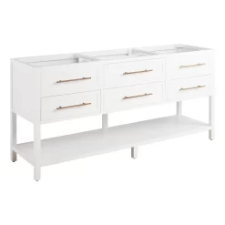 72" Robertson Console Vanity - Bright White - Vanity Cabinet Only
