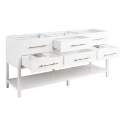 72" Robertson Double Console Vanity For Undermount Sinks - Bright White -Home-Bathroom 459053 robertson vanity white 72 no top open MV70 1 scaled