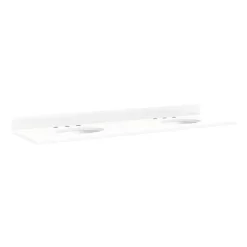 73" X 22" 3cm Quartz Vanity Top For Undermount Sinks - Feathered White - With Sinks