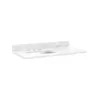 43" X 22" 3cm Marble Vanity Top For Left Offset Rectangular Undermount Sink-White-Carrara - 8"