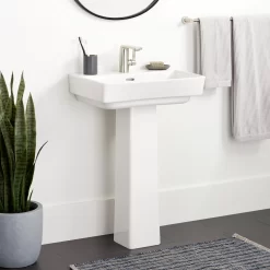 Pentero Pedestal Sink - White