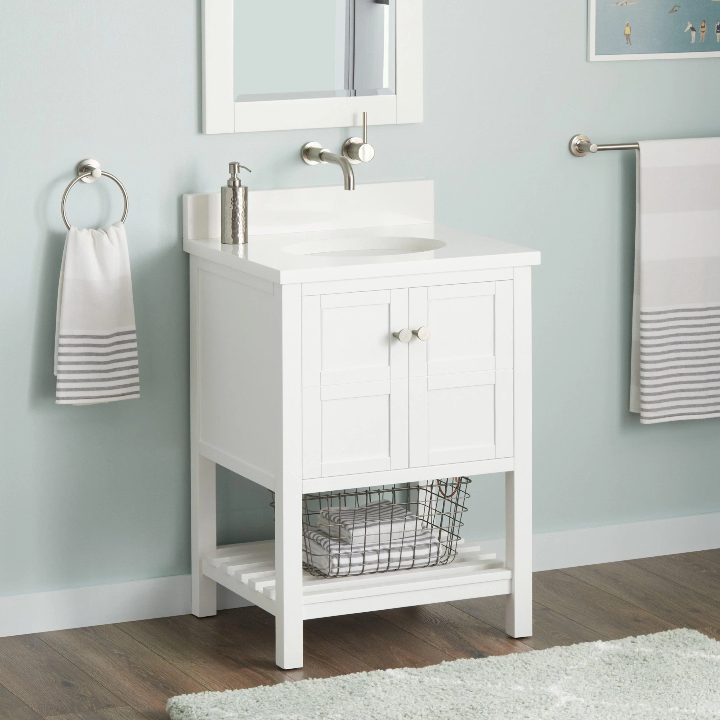 24" Olsen Console Vanity For Undermount Sink - Soft White 2 24" Olsen Console Vanity For Undermount Sink - Soft White - Image 2