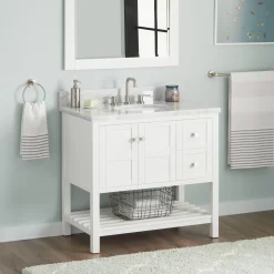 36" Olsen Console Vanity Undermount Sink - Soft White