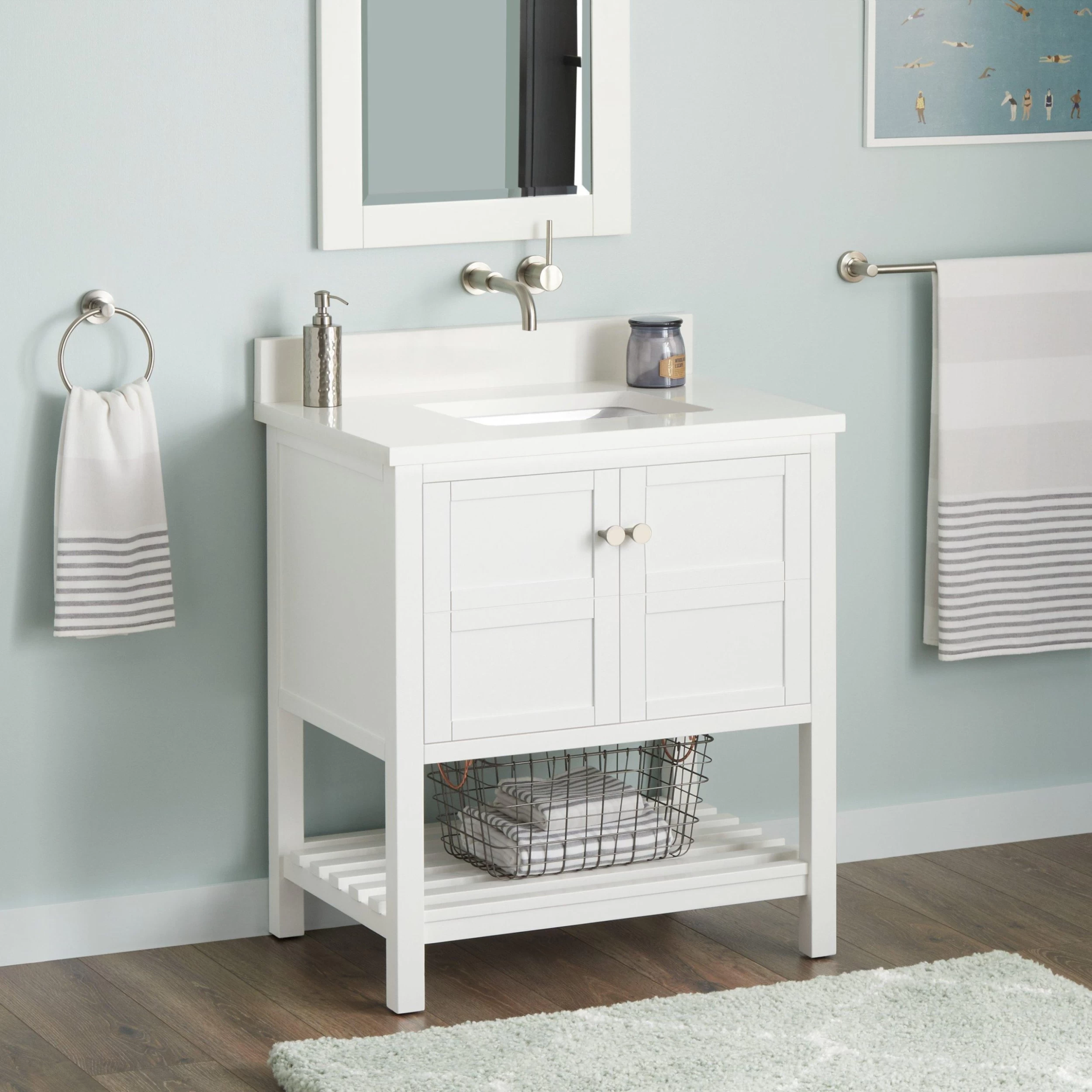 30" Olsen Console Vanity For Rectangular Undermount Sink - Soft White 2 30" Olsen Console Vanity For Rectangular Undermount Sink - Soft White - Image 2