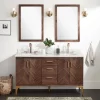 60" Frey Double Vanity For Undermount Sinks - Russet Brown