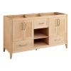 60" Burfield Bamboo Double Vanity - Natural Bamboo - Vanity Cabinet Only