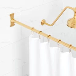 Straight Solid Brass Shower Curtain Rod