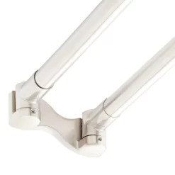 Curved Double Solid Brass Shower Curtain Rod -Home-Bathroom 466777 double curve rod BN 60 flange MV70