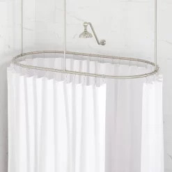Oval Solid Brass Shower Curtain Rod