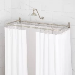 D-Shaped Solid Brass Shower Curtain Rod