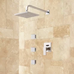 Ryle Wall-Mount Rainfall Shower Set With Body Jets