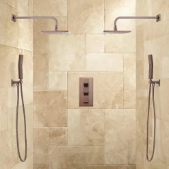 Ryle Dual Wall-Mount Rainfall Shower System With Hand Shower