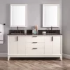 72" Talyn Mahogany Double Vanity For Rectangular Undermount Sinks - Soft White