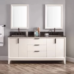 72" Talyn Mahogany Double Vanity For Rectangular Undermount Sinks - Soft White