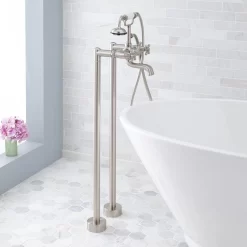 Veyo Freestanding Tub Faucet With Hand Shower - Brushed Nickel