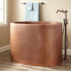 48" Raksha Hammered Copper Japanese Soaking Tub
