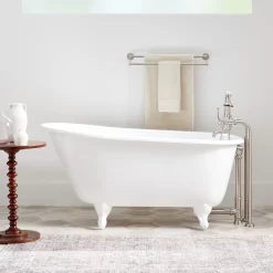 53" Carine Cast Iron Swedish Slipper Tub Rolled Rim - Ball & Claw Feet