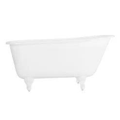 53" Carine Cast Iron Swedish Slipper Tub Rolled Rim - Ball & Claw Feet -Home-Bathroom 475686 Carine tub WH ball claw feet CP RR 53 front MV70 scaled