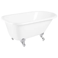 54" Miya Cast Iron Roll-Top Clawfoot Tub With Tap Deck And 7" Rim Holes - Ball & Claw Feet -Home-Bathroom 475724 Miya tub WH ball claw feet CP RR 54 angle MV60 scaled