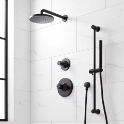 Lentz Pressure Balance Shower System With Hand Shower - Knob Handles -Home-Bathroom 476270 lentz PB shower system knob MB Beauty10 scaled