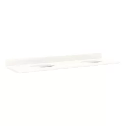 73"x22" 3cm Quartz Top For Undermount Sinks - Arctic White - White Porcelain Sink