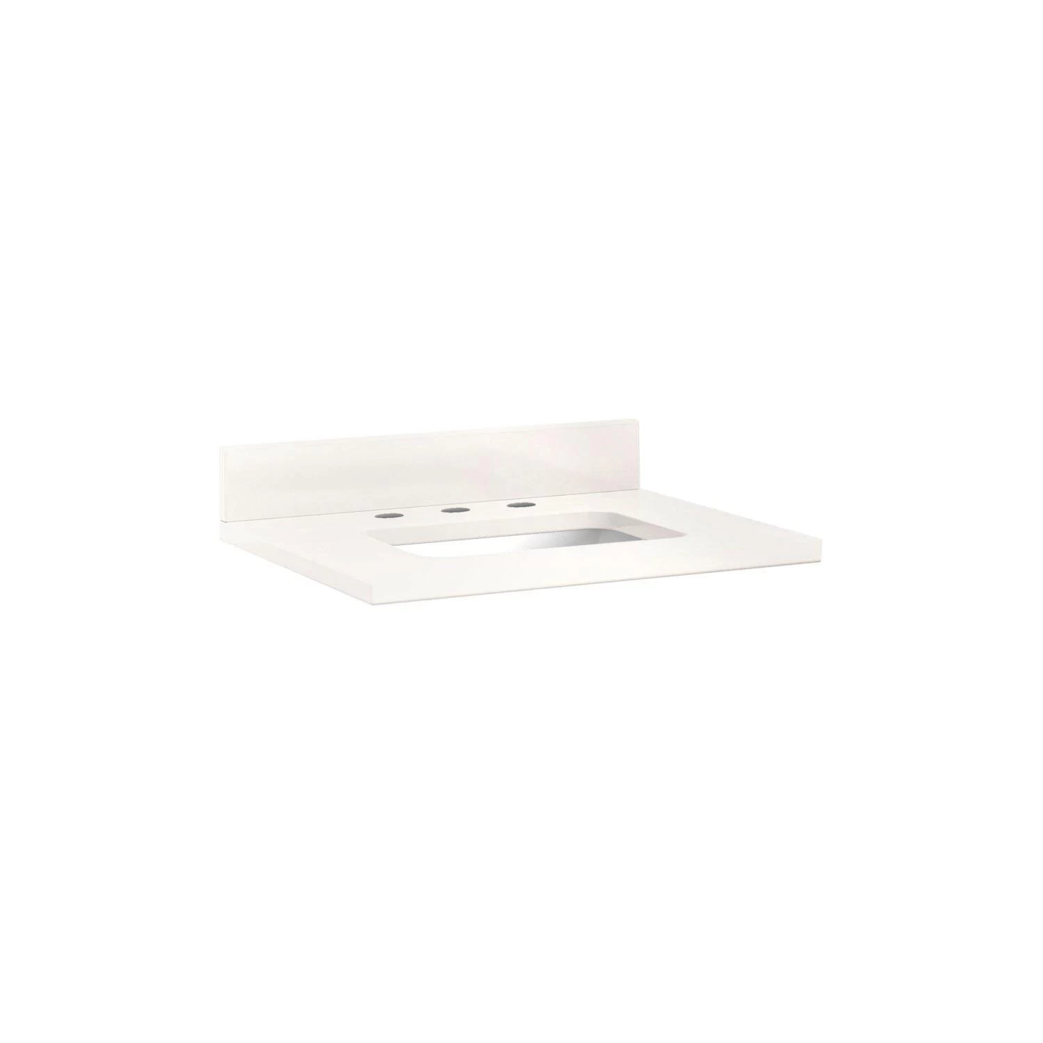 25"x 22" 3cm Quartz Vanity Top For Rectangular Undermount Sink - Arctic White - White Porcelain Sink 1 25"x 22" 3cm Quartz Vanity Top For Rectangular Undermount Sink - Arctic White - White Porcelain Sink