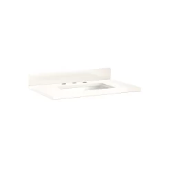 31" X 22" 3cm Quartz Vanity Top For Rectangular Undermount Sink - Arctic White-White Porcelain Sink
