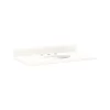 37" X 22" 3cm Quartz Vanity Top For Undermount Sink - Arctic White - White Porcelain Sink