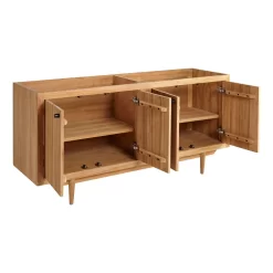 72" Osa Teak Double Vanity For Undermount Sink - Natural Teak -Home-Bathroom 477242 72 vanity cabinet teak open 1