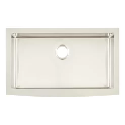 33" Fournier Stainless Steel Farmhouse Sink - Curved Apron -Home-Bathroom 478423 Fournier FH sink SS 33 top MV90 scaled