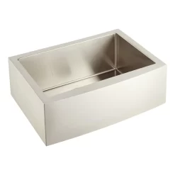 27" Fournier Stainless Steel Farmhouse Sink - Curved Apron -Home-Bathroom 478424 Fournier FH sink SS 27 angle MV60 scaled