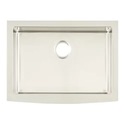 24" Fournier Stainless Steel Farmhouse Sink - Curved Apron -Home-Bathroom 478427 Fournier fh sink SS 24 top MV90 scaled