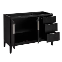 48" Manolin Vanity - Arcadian Black - Vanity Cabinet Only -Home-Bathroom 478444 manolin vanity arcadian black 48 no top open MV70 scaled