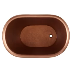 49" Abbey Hammered Copper Slipper Clawfoot Soaking Tub -Home-Bathroom 479927 Abbey tub AC lion paw feet AC RR 49 top MV100 scaled