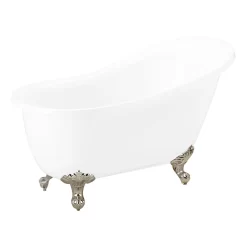 67" Ultra Acrylic Slipper Clawfoot Tub - Roll Top - Imperial Feet -Home-Bathroom 480110 Ultra tub WH imperial feet BN RR 67 angle MV60 scaled